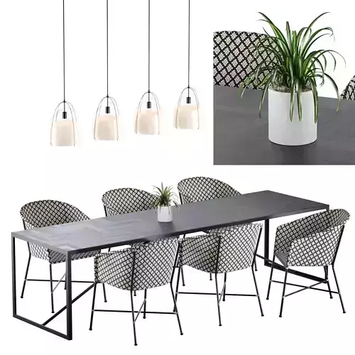 Industry West Parquette Dining Table Set