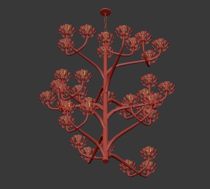 Agave Americana Chandelier 3D model_2