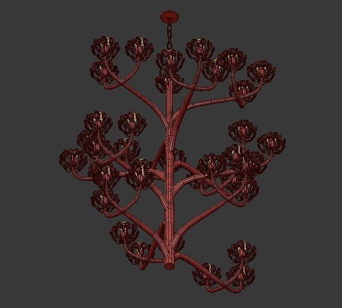 Agave Americana Chandelier 3D model_3