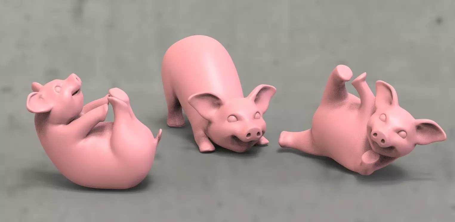 pig yoga 3D print model