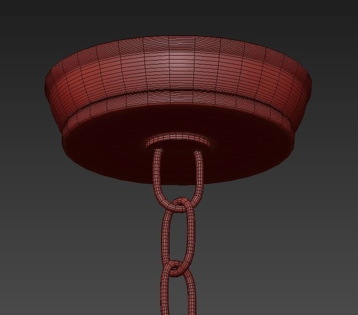 Hampton 8 Light Drum Shade Chrome Chandelier 3D model_4