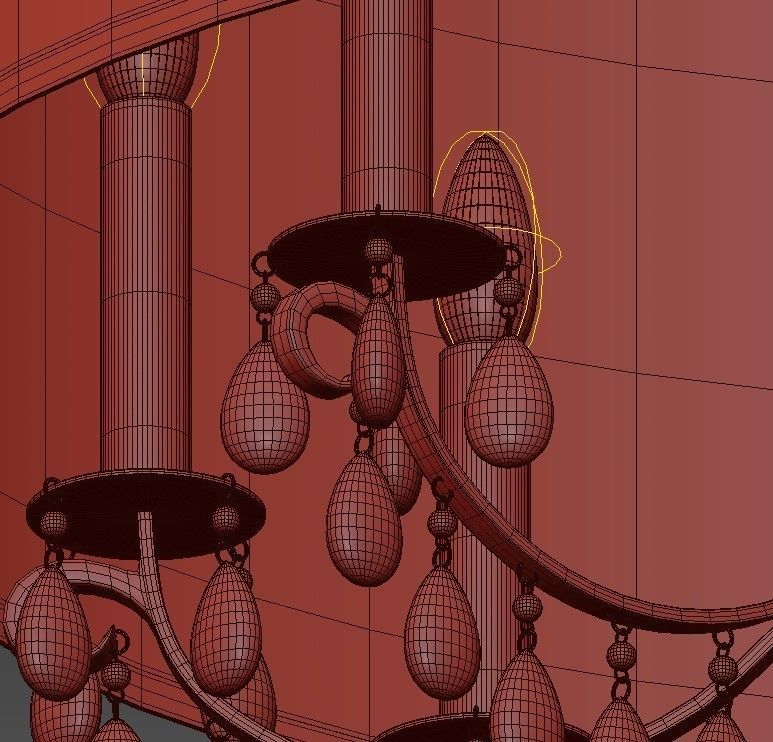 Hampton 8 Light Drum Shade Chrome Chandelier 3D model_5