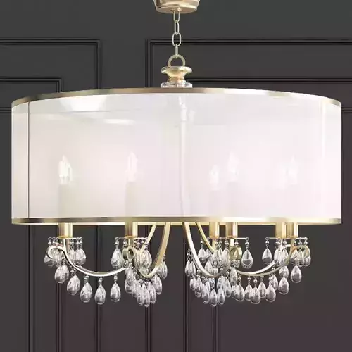 Hampton 8 Light Drum Shade Chrome Chandelier