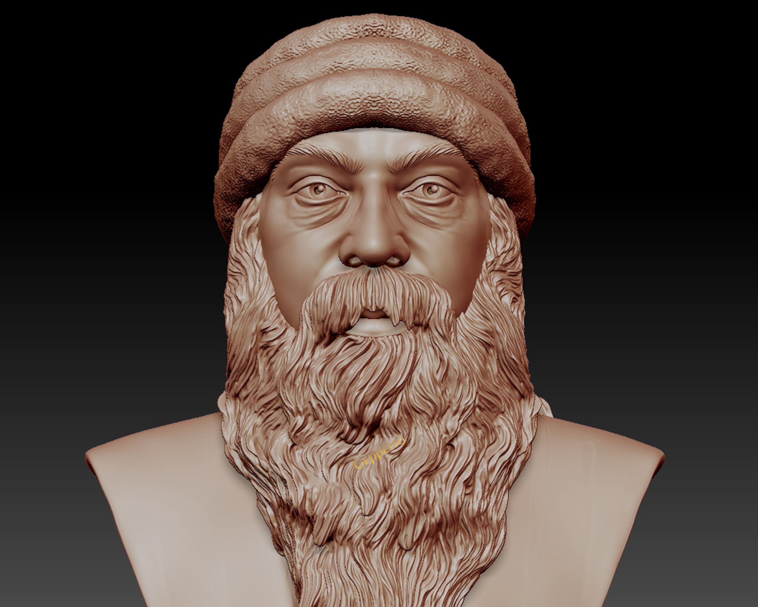 Rajneesh OSHO 3D printable sculpture 3D print model_32