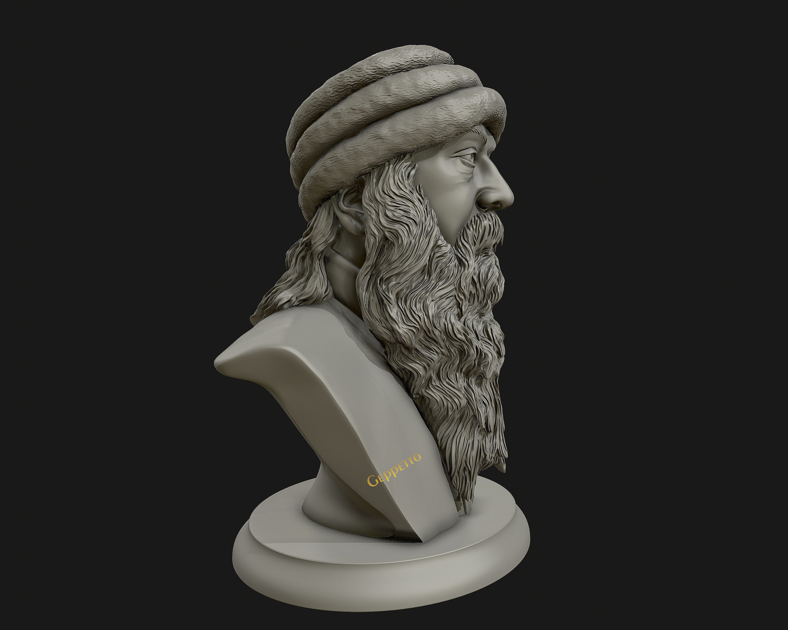 Rajneesh OSHO 3D printable sculpture 3D print model_9