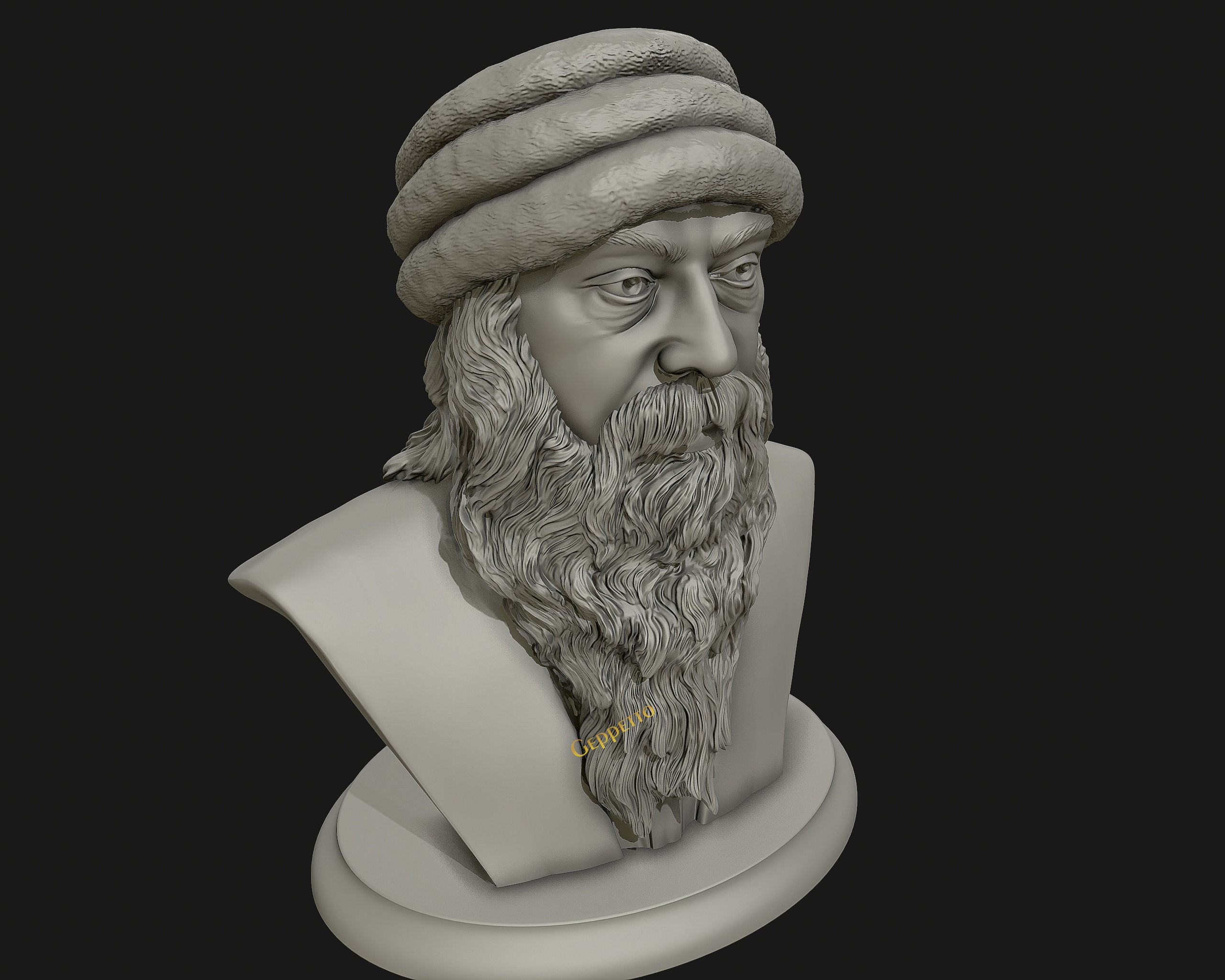 Rajneesh OSHO 3D printable sculpture 3D print model_13