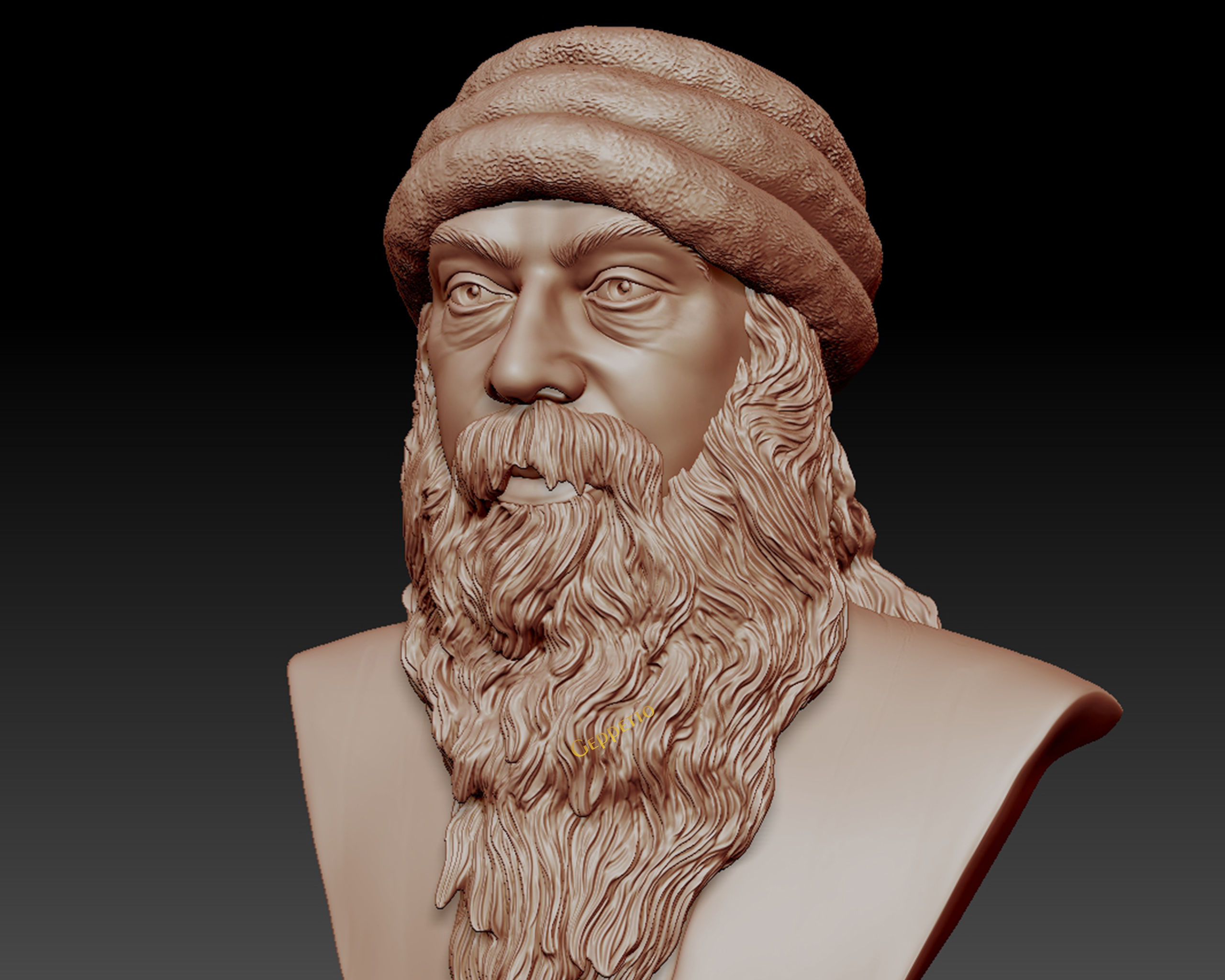 Rajneesh OSHO 3D printable sculpture 3D print model_33