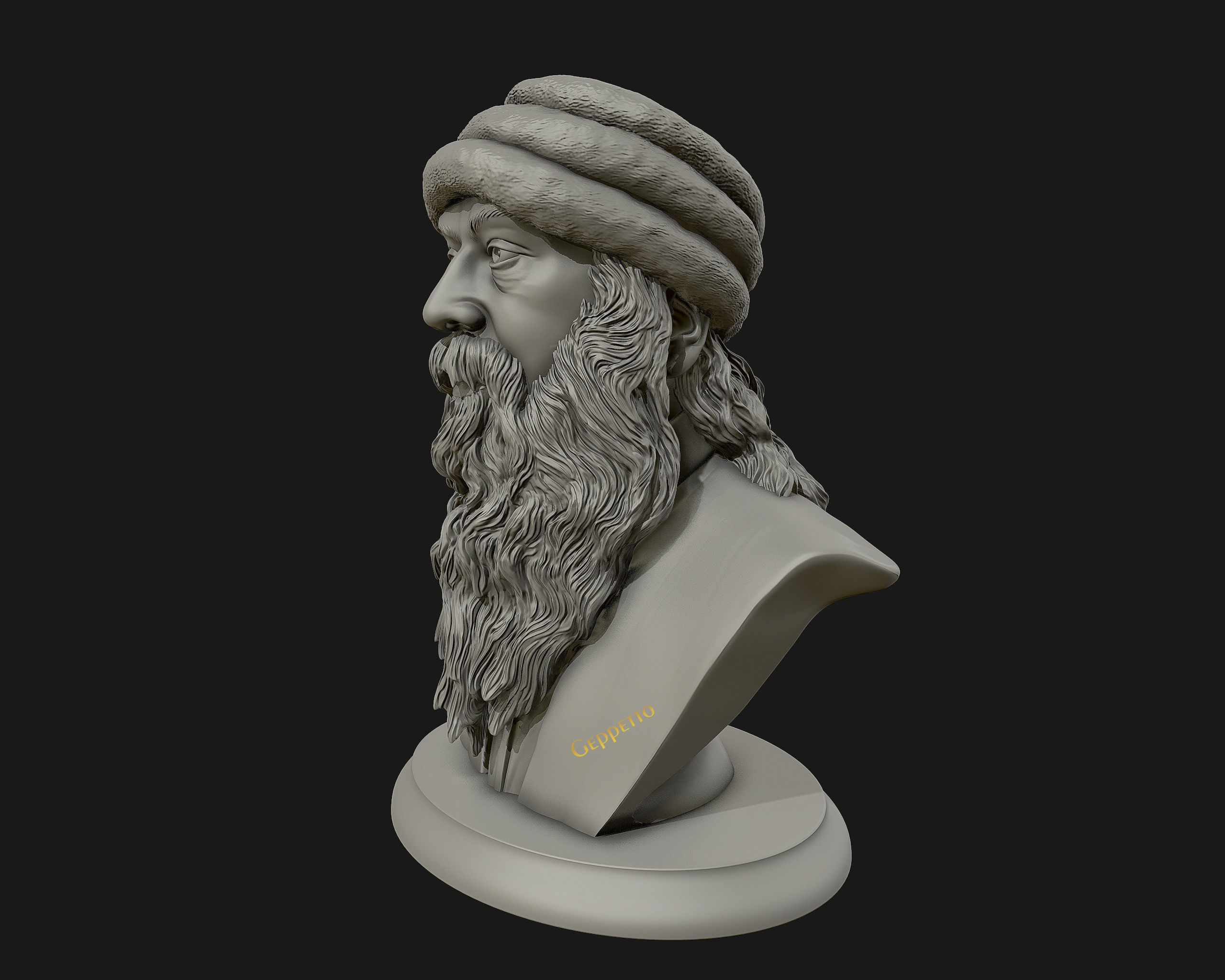 Rajneesh OSHO 3D printable sculpture 3D print model_39