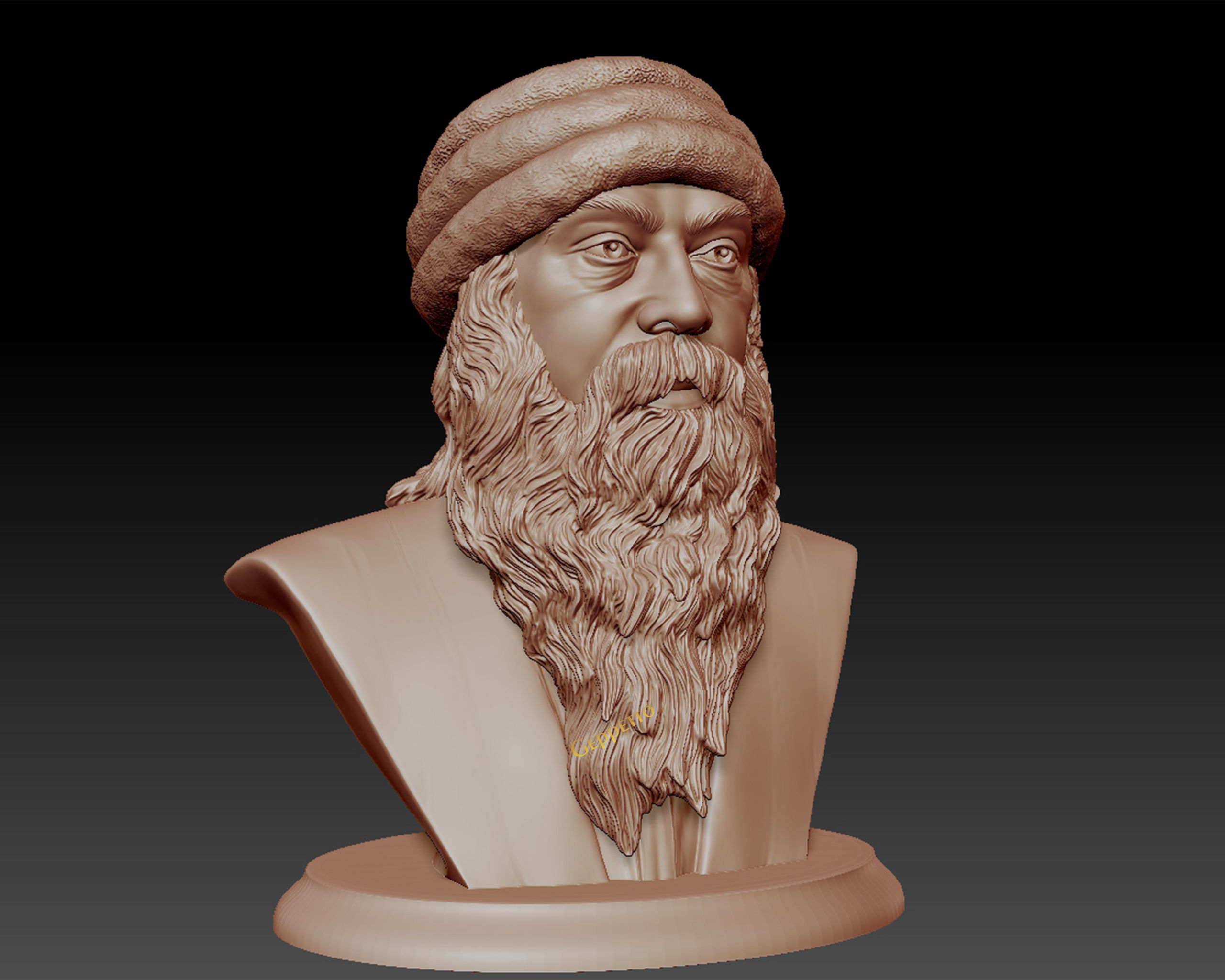 Rajneesh OSHO 3D printable sculpture 3D print model_3
