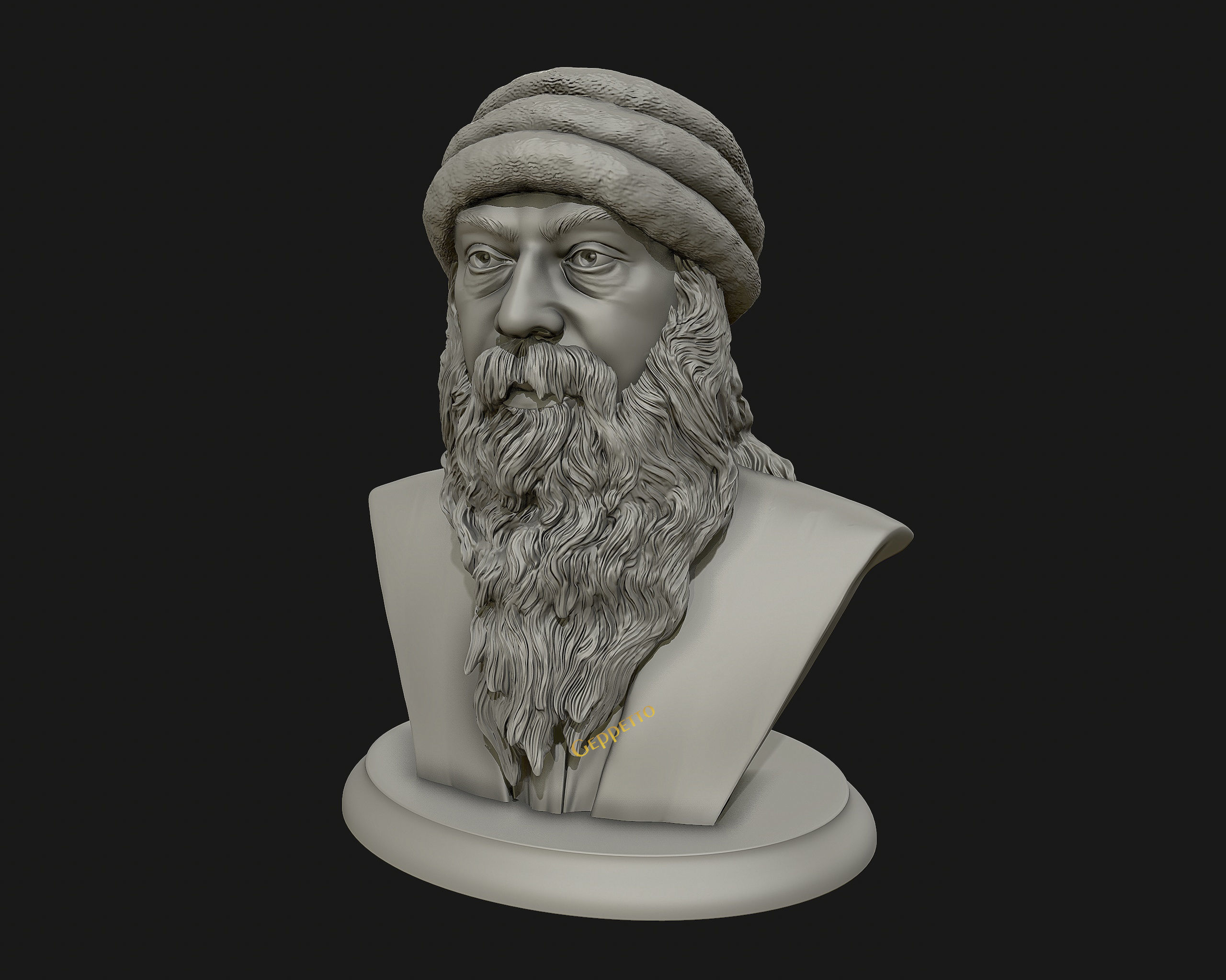 Rajneesh OSHO 3D printable sculpture 3D print model_34