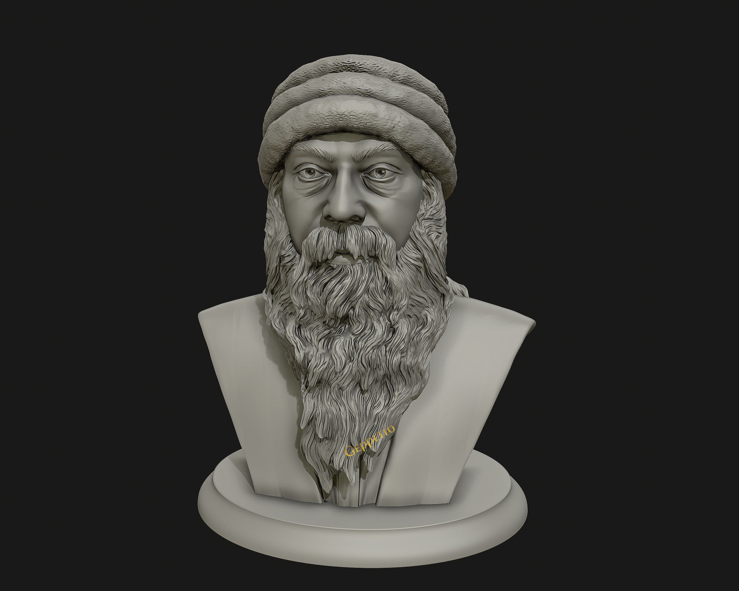Rajneesh OSHO 3D printable sculpture 3D print model_15