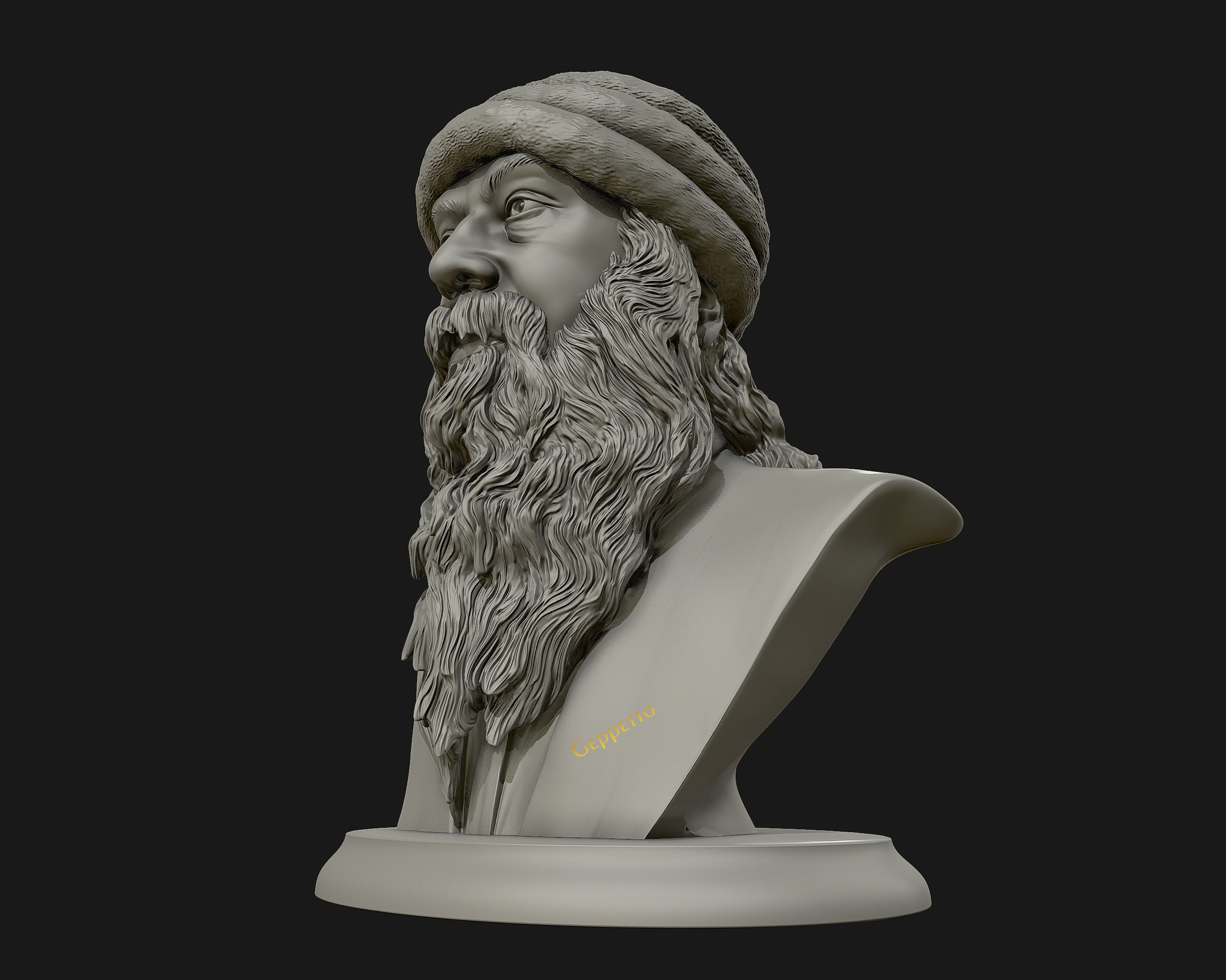 Rajneesh OSHO 3D printable sculpture 3D print model_18