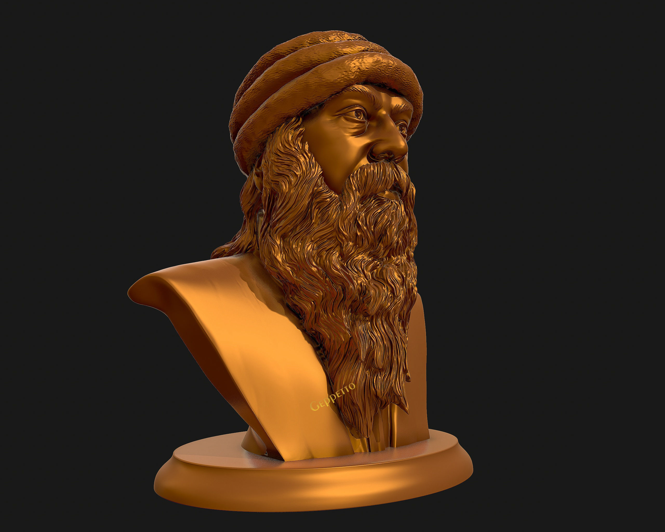 Rajneesh OSHO 3D printable sculpture 3D print model_30