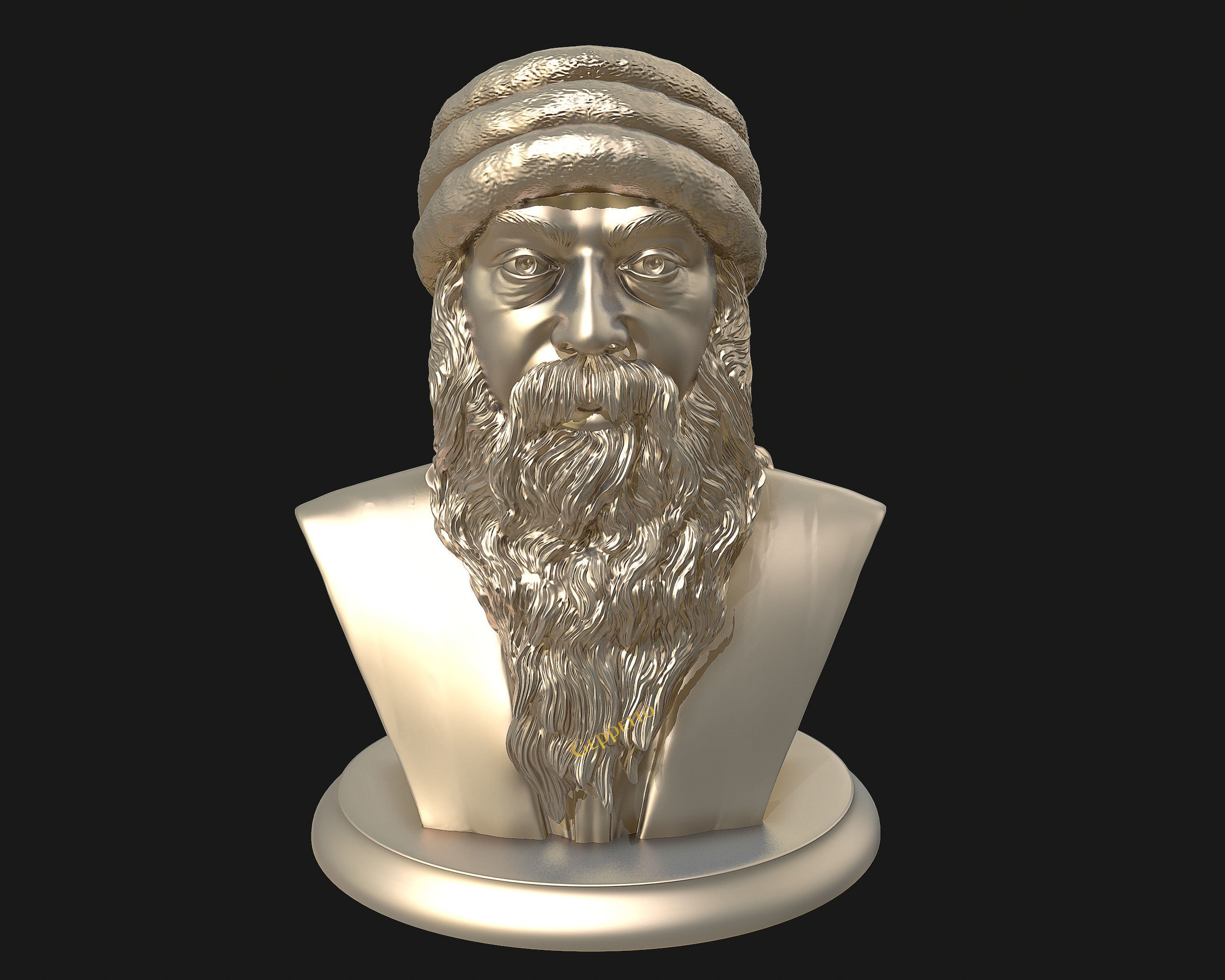 Rajneesh OSHO 3D printable sculpture 3D print model_22