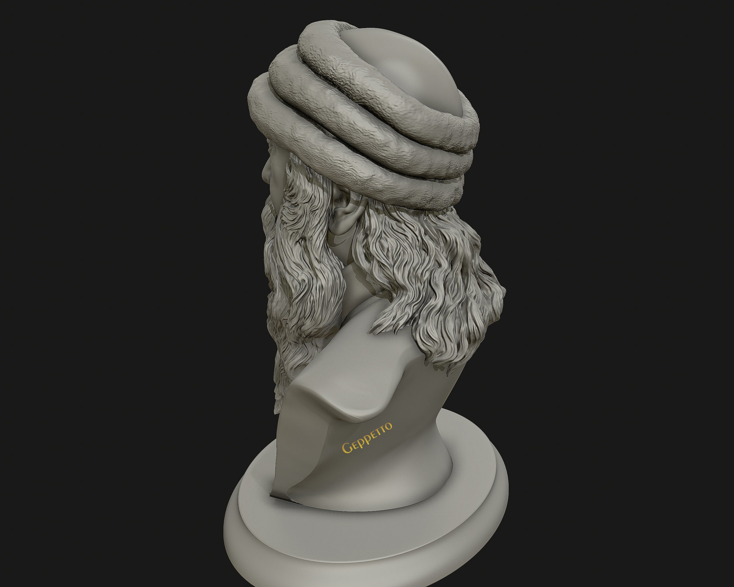 Rajneesh OSHO 3D printable sculpture 3D print model_17