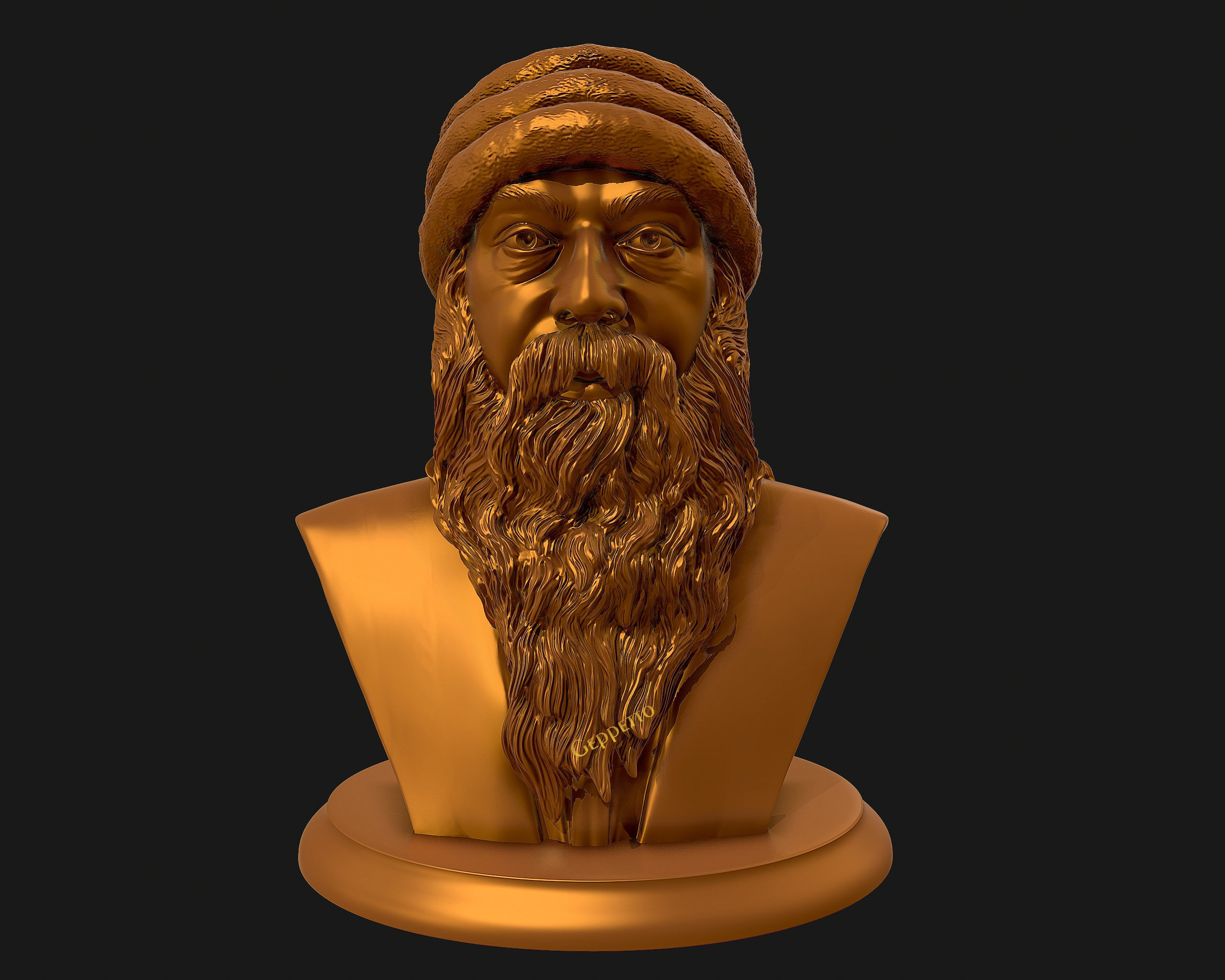Rajneesh OSHO 3D printable sculpture 3D print model_25