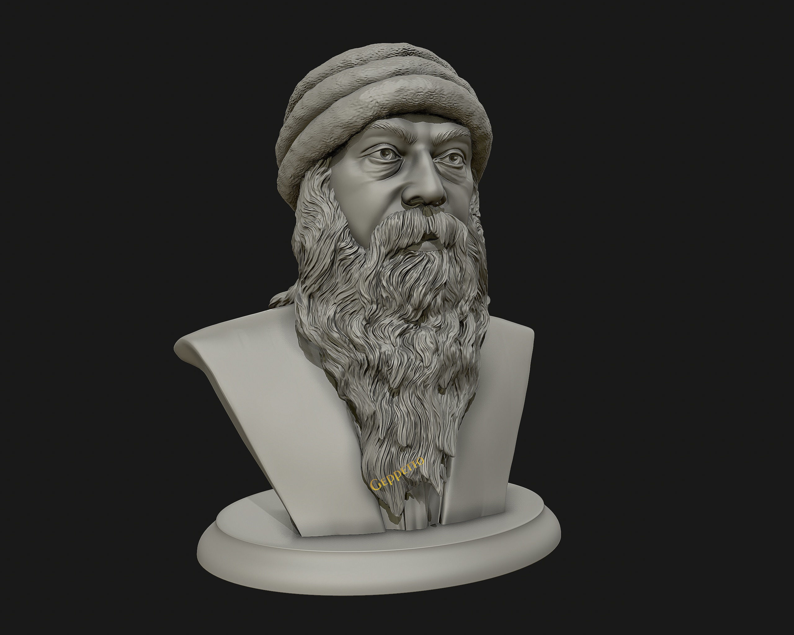 Rajneesh OSHO 3D printable sculpture 3D print model_5