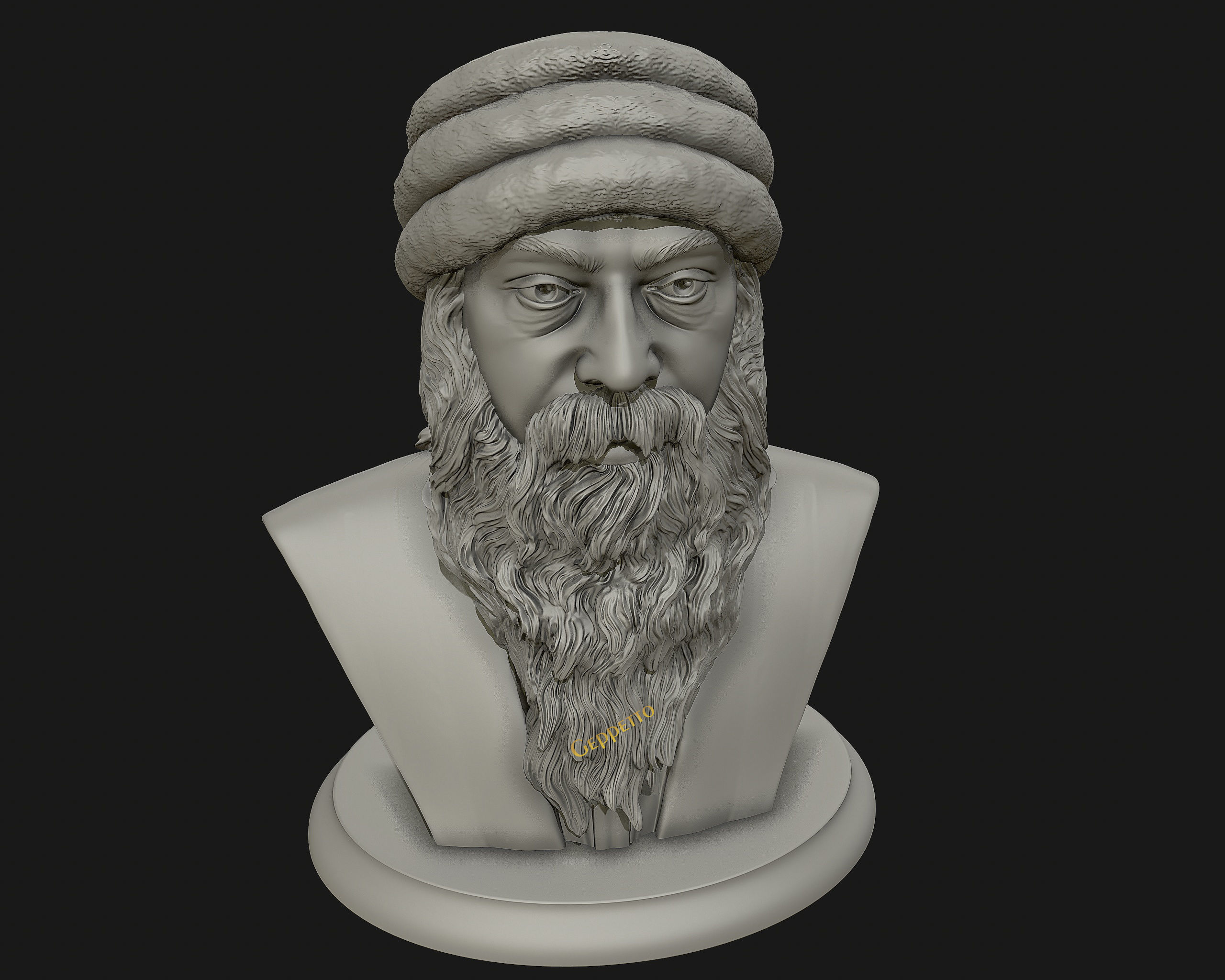 Rajneesh OSHO 3D printable sculpture 3D print model_12