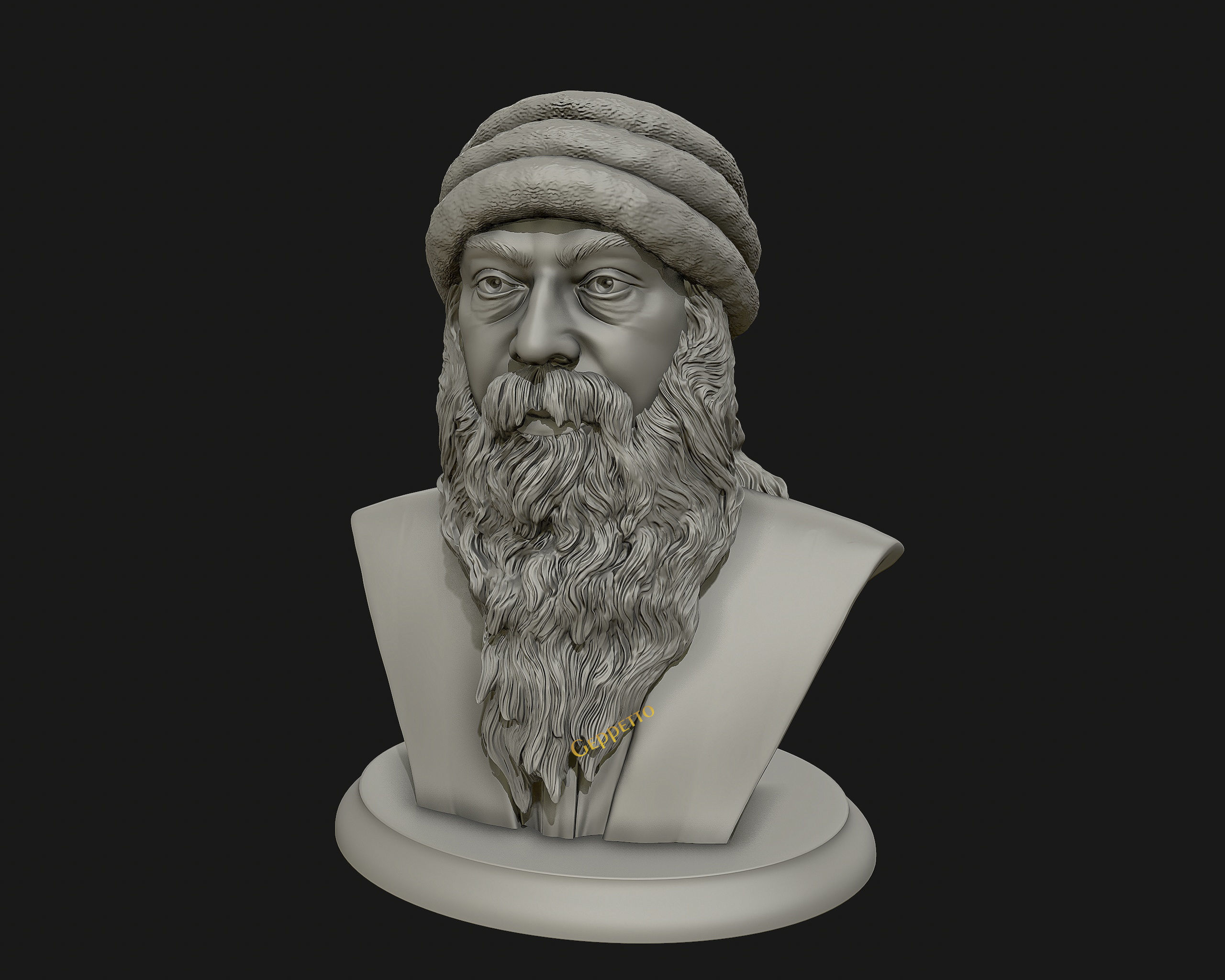 Rajneesh OSHO 3D printable sculpture 3D print model_26