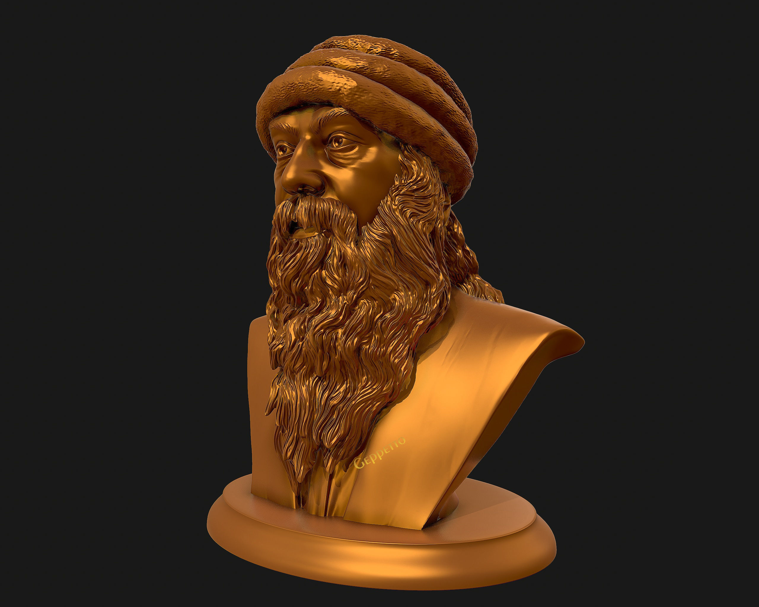 Rajneesh OSHO 3D printable sculpture 3D print model_28