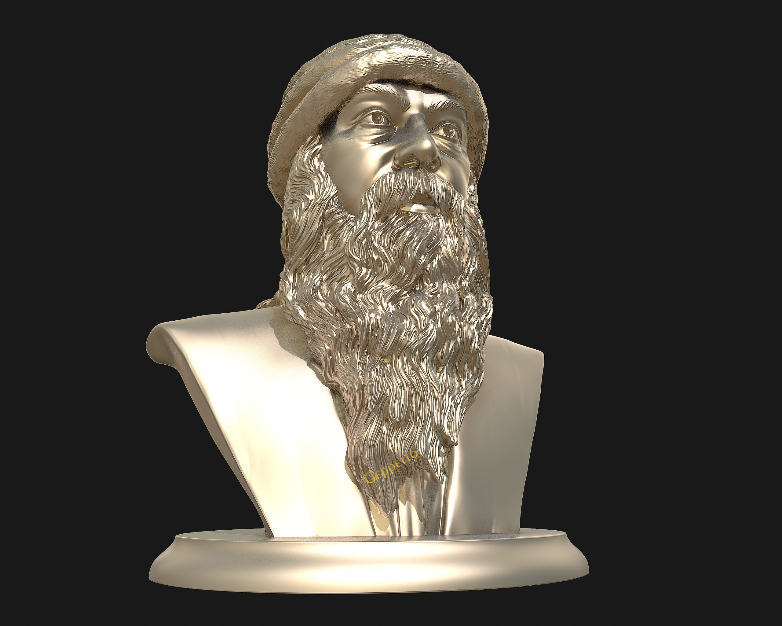 Rajneesh OSHO 3D printable sculpture 3D print model_21