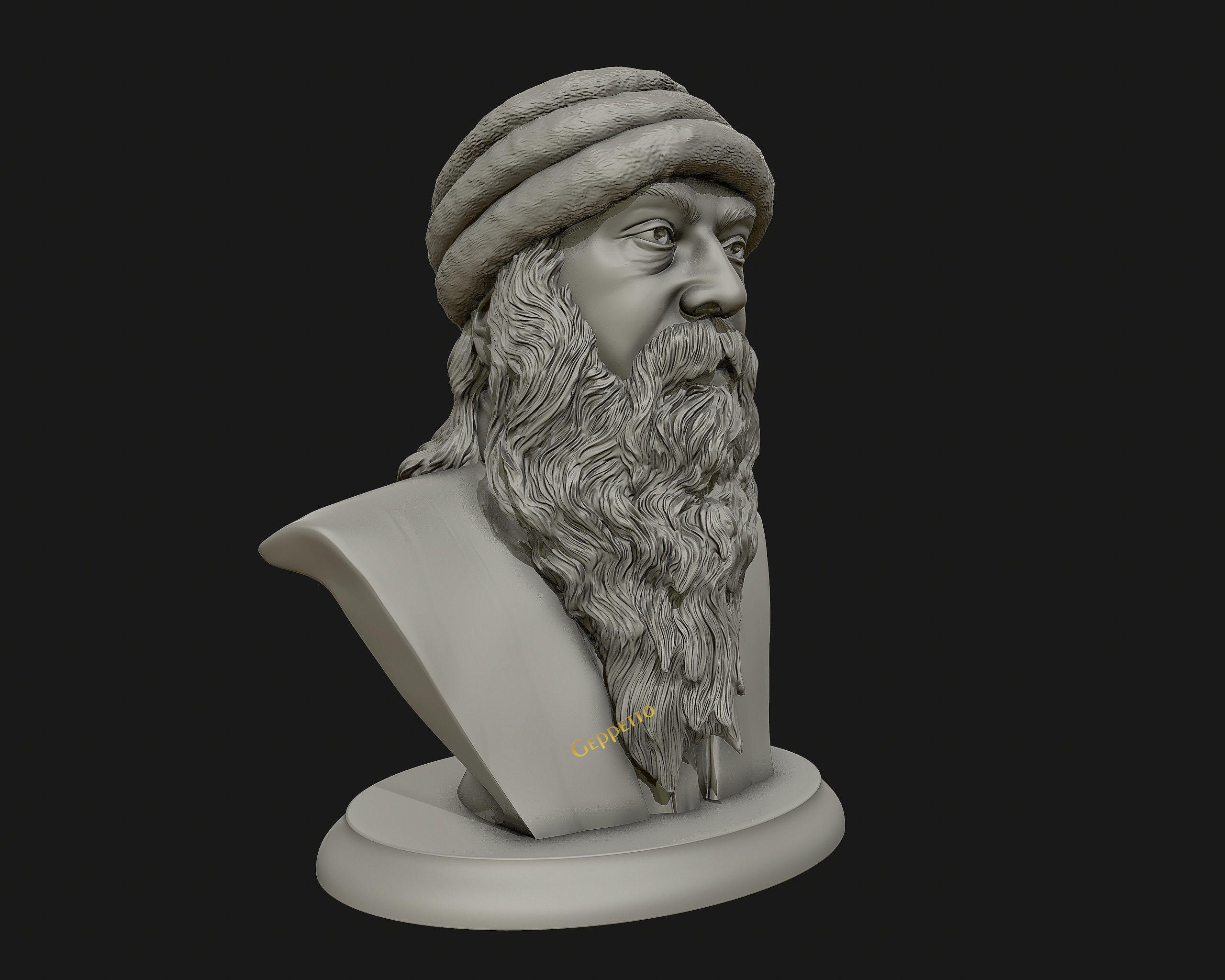 Rajneesh OSHO 3D printable sculpture 3D print model_8