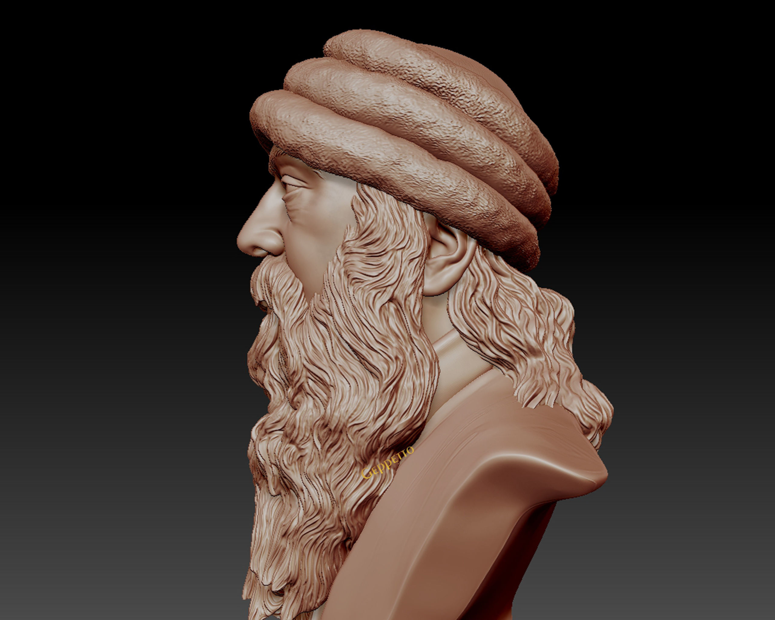 Rajneesh OSHO 3D printable sculpture 3D print model_35