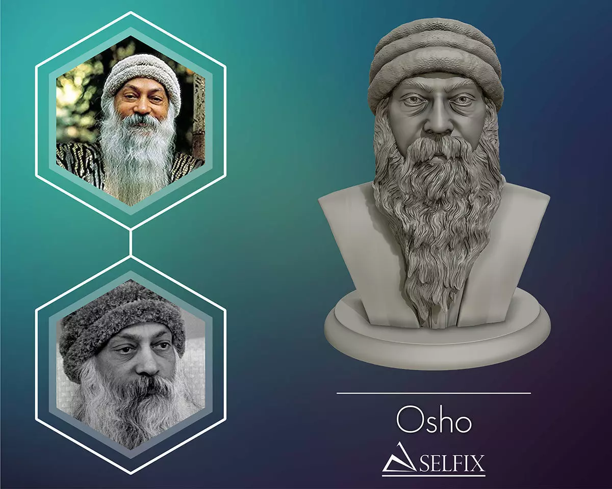 Rajneesh OSHO 3D printable sculpture 3D print model_0