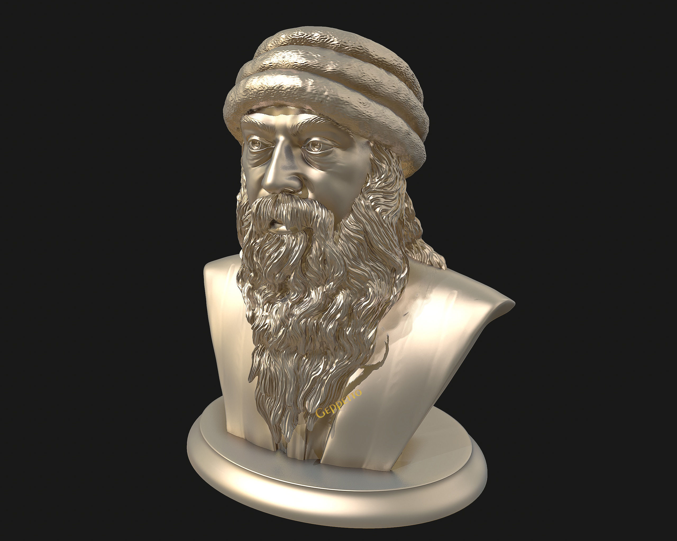 Rajneesh OSHO 3D printable sculpture 3D print model_23