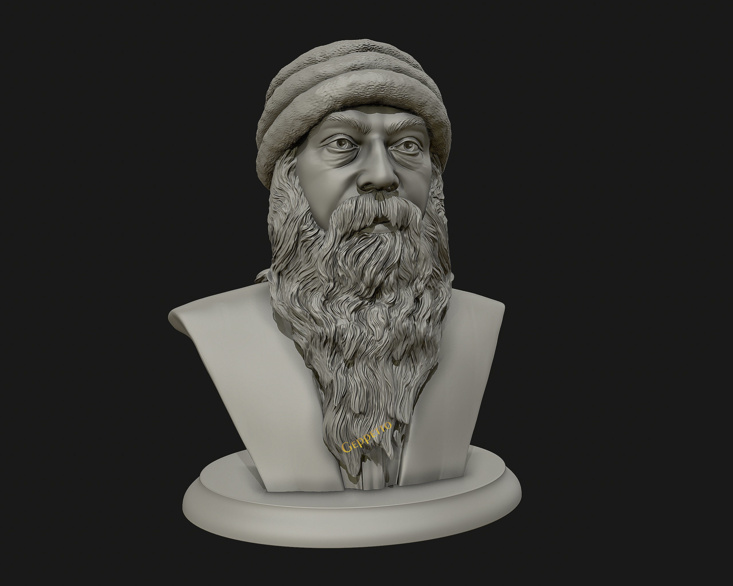 Rajneesh OSHO 3D printable sculpture 3D print model_41