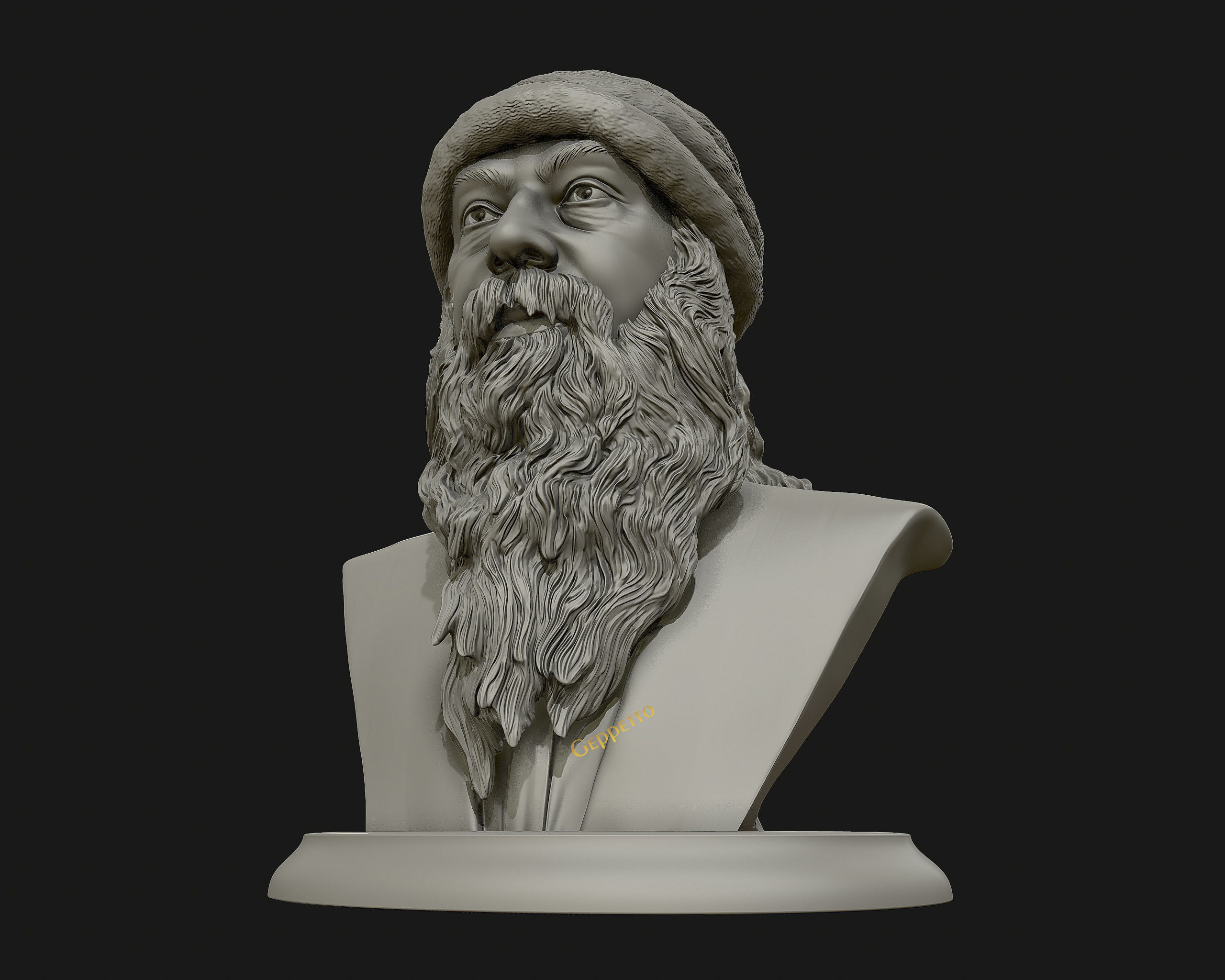 Rajneesh OSHO 3D printable sculpture 3D print model_19