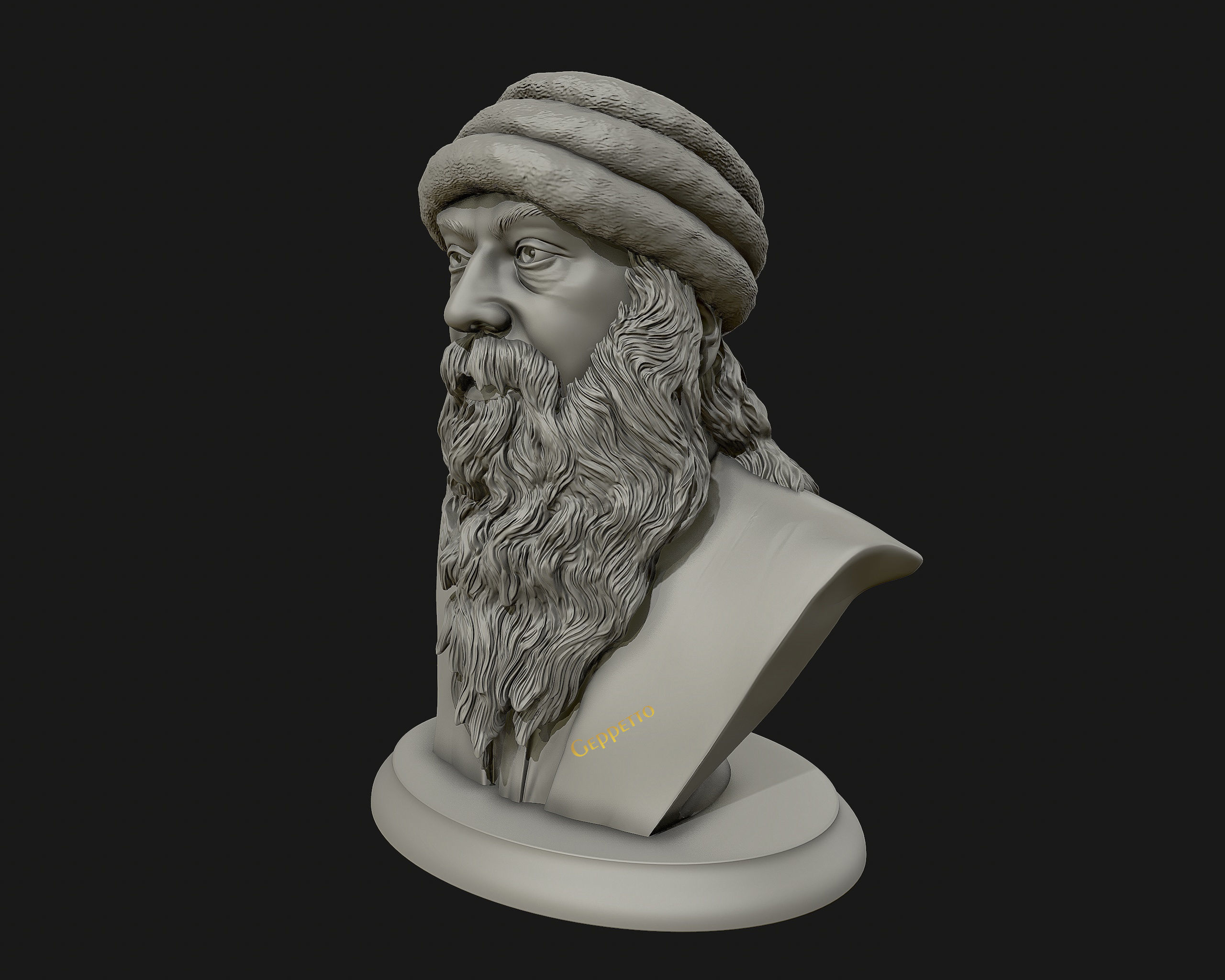 Rajneesh OSHO 3D printable sculpture 3D print model_38