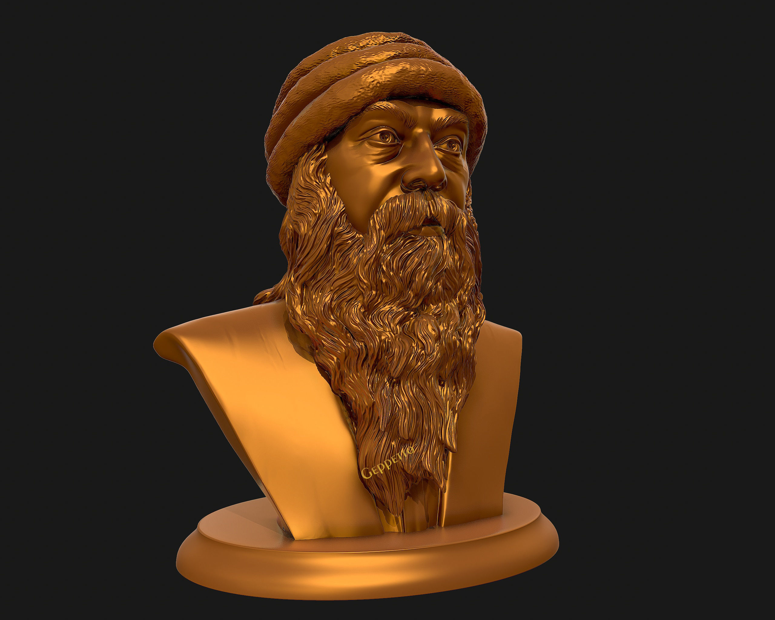 Rajneesh OSHO 3D printable sculpture 3D print model_29