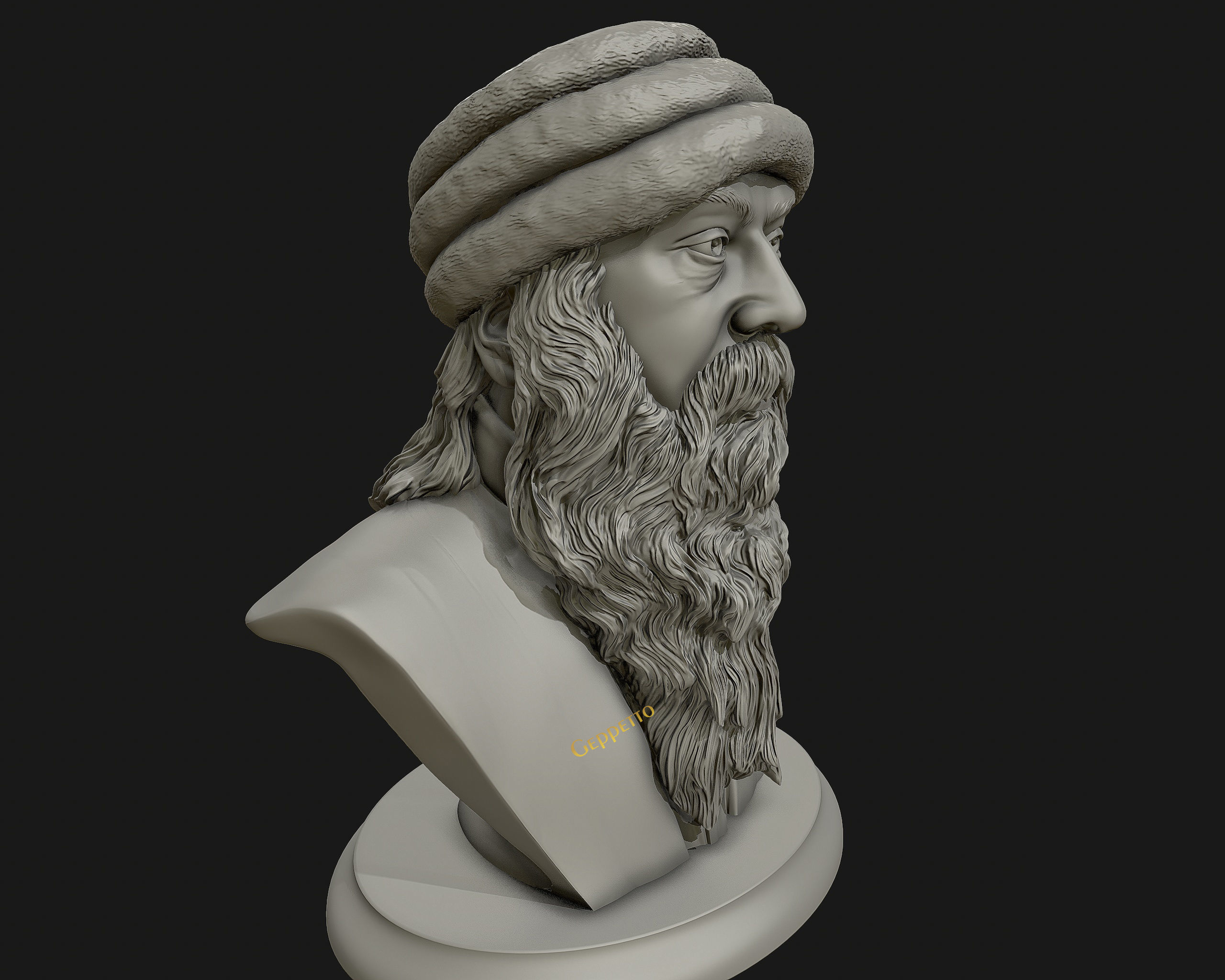 Rajneesh OSHO 3D printable sculpture 3D print model_14