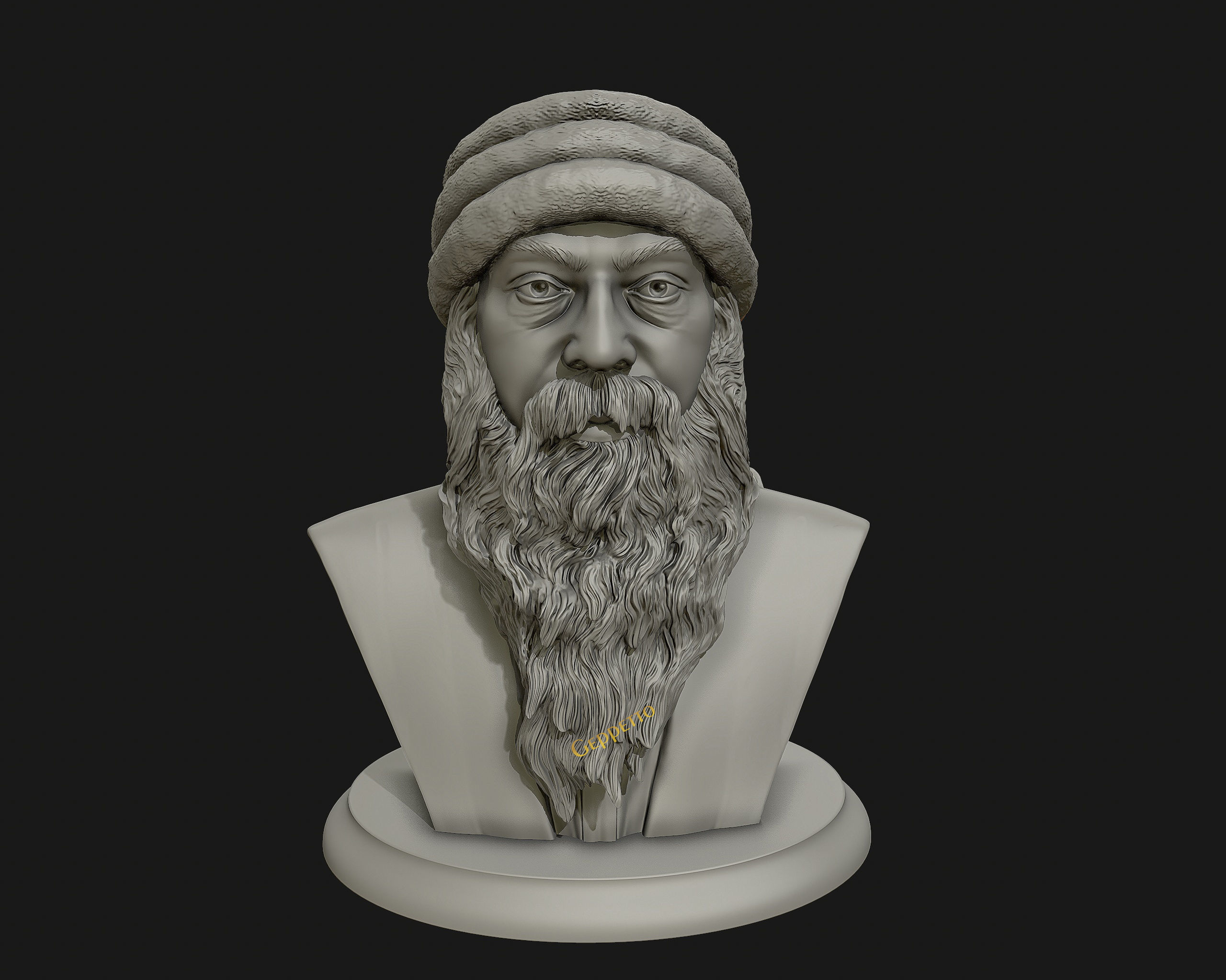Rajneesh OSHO 3D printable sculpture 3D print model_4