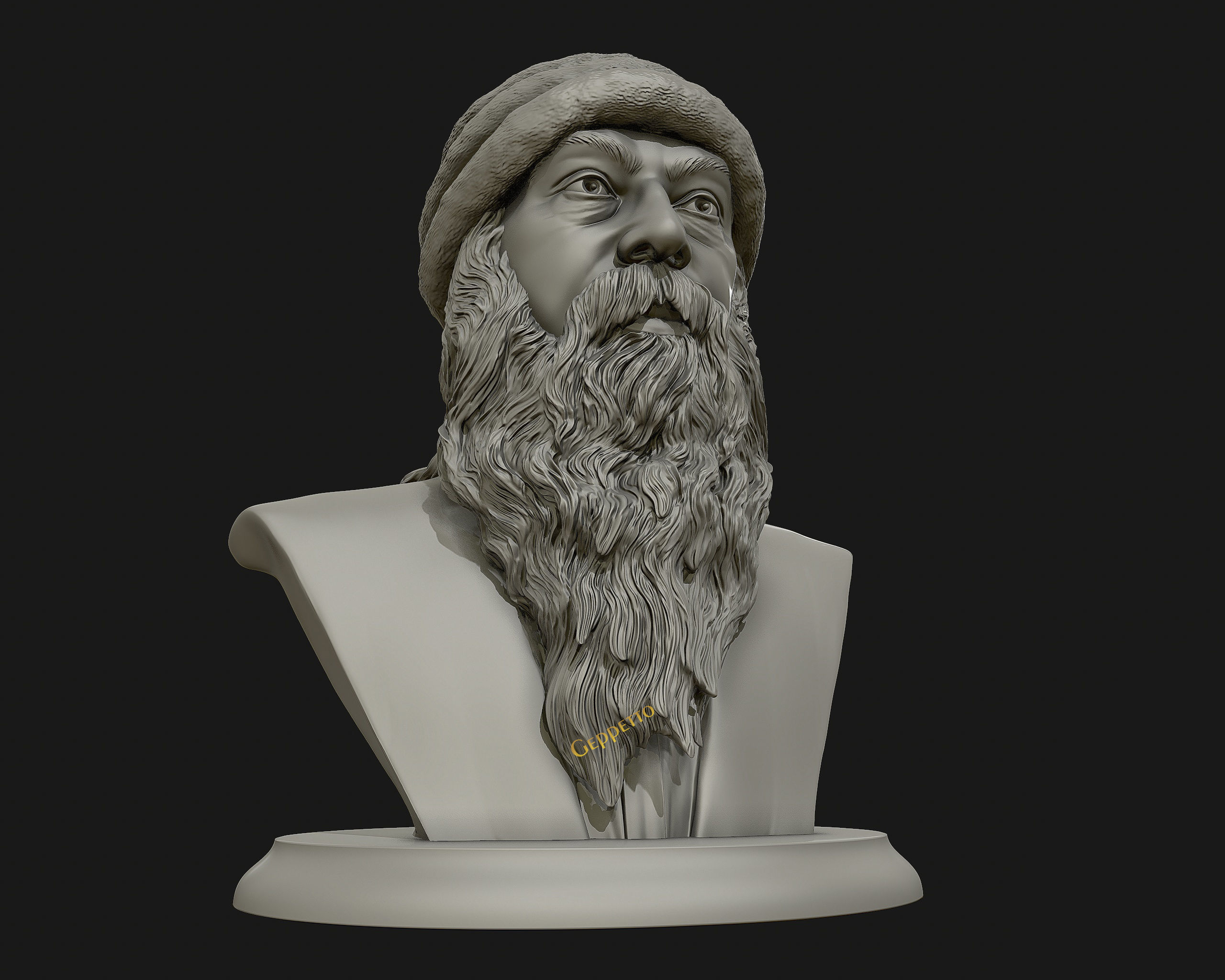 Rajneesh OSHO 3D printable sculpture 3D print model_20