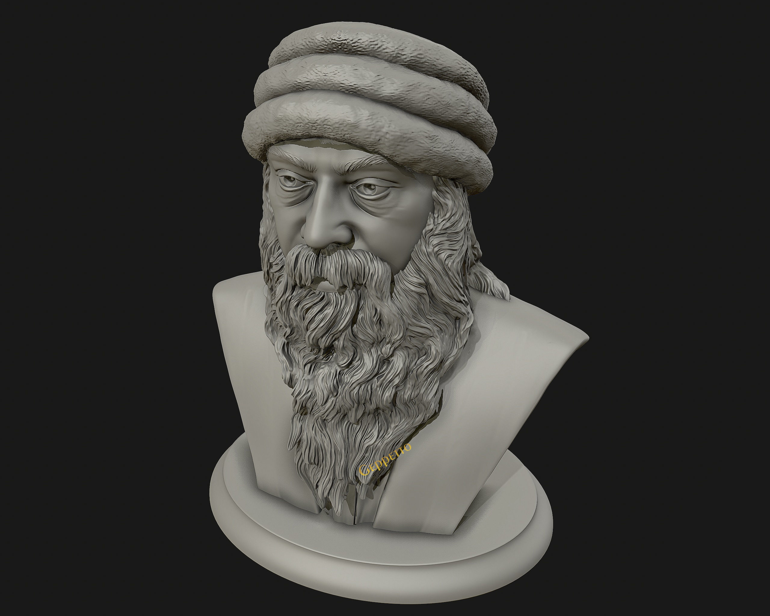 Rajneesh OSHO 3D printable sculpture 3D print model_10