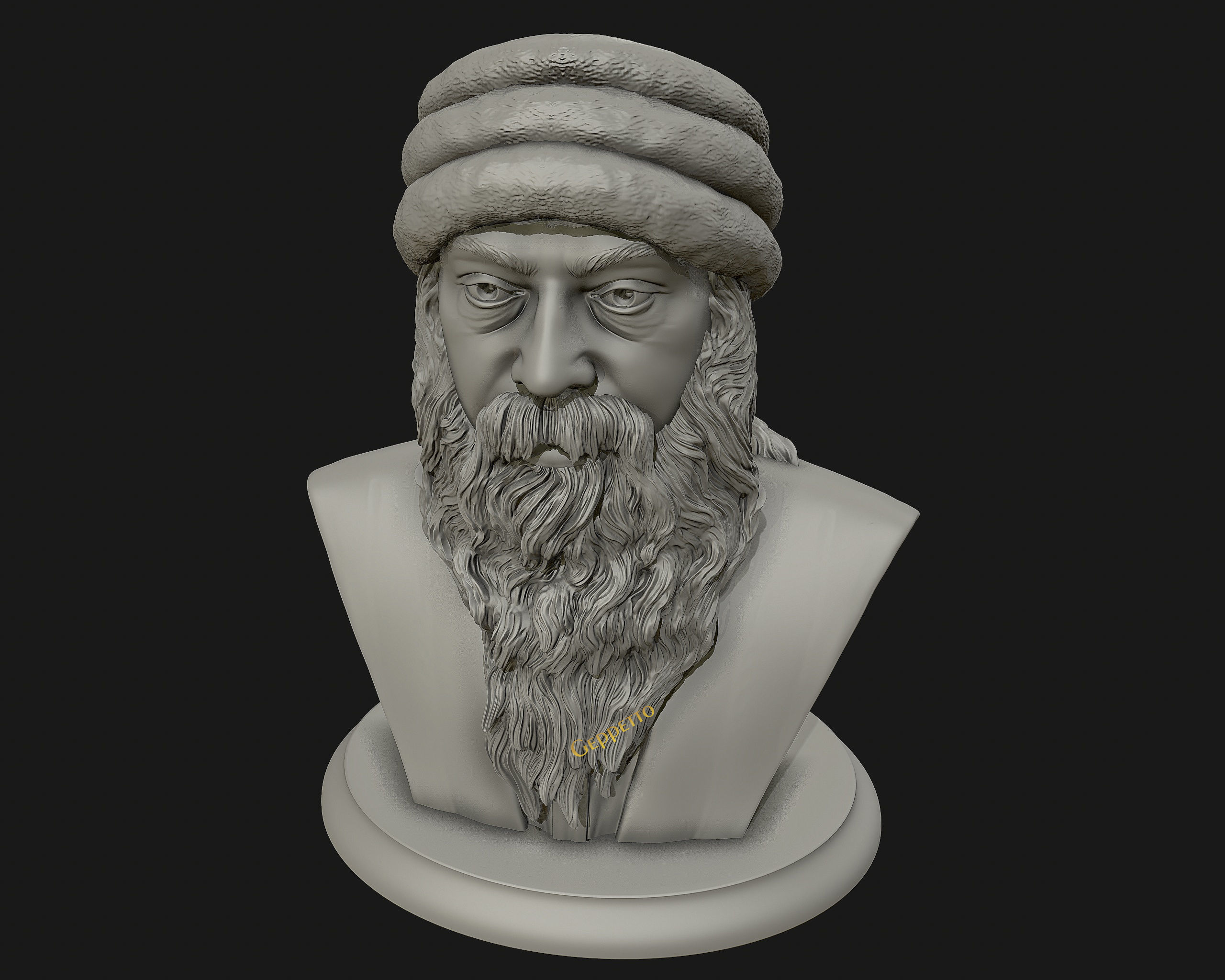Rajneesh OSHO 3D printable sculpture 3D print model_11