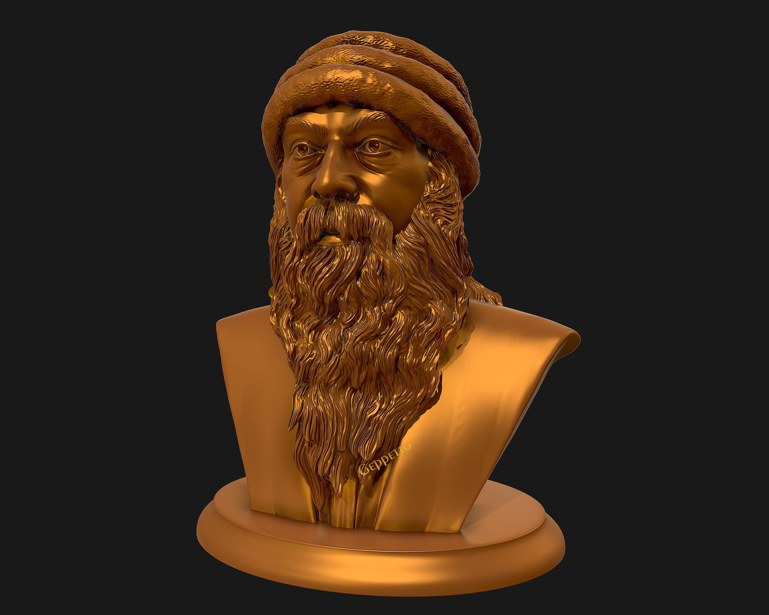 Rajneesh OSHO 3D printable sculpture 3D print model_27