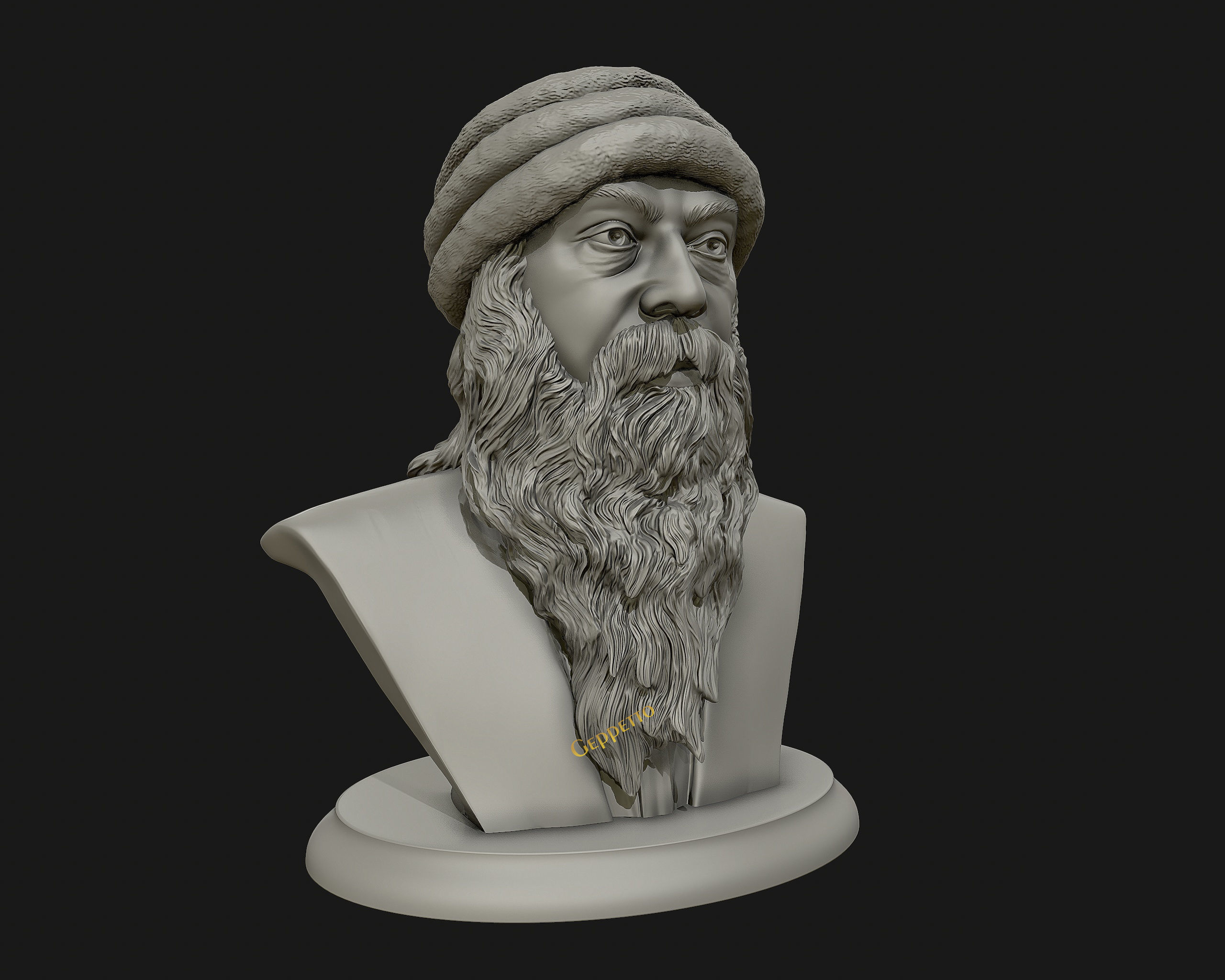 Rajneesh OSHO 3D printable sculpture 3D print model_6