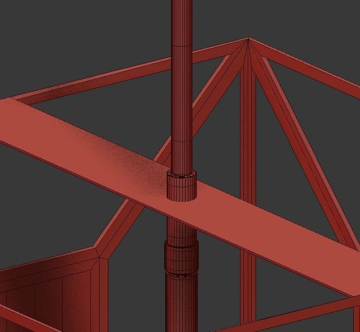 Cage 4 Light Chandelier 3D model_7