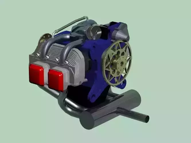 Boxer Flat-Four engine 3D model
