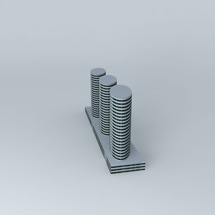 Three Towers Free 3D model_1