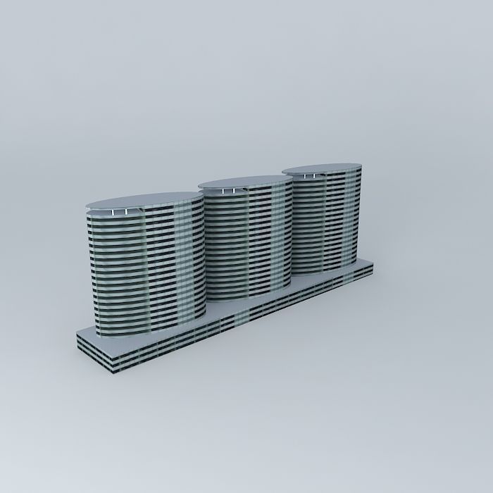 Three Towers Free 3D model_2