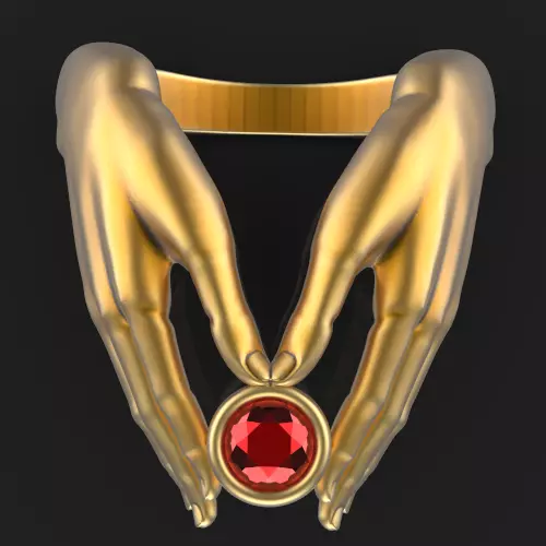 hand ring Silver Gold Print Silver Gold Print 3D print model