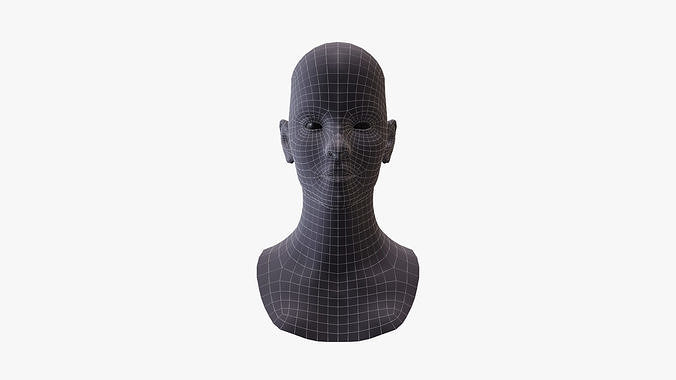 3D Lowpoly Female Head 2021 Low-poly 3D model