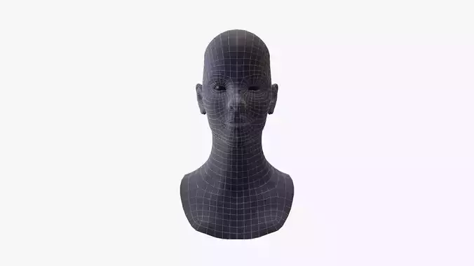 3D Lowpoly Female Head 2021 Low-poly 3D model