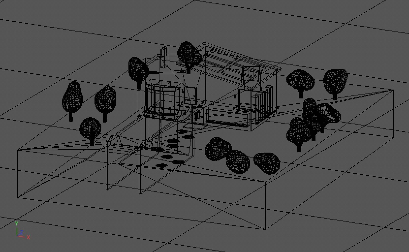 Simple House Scenery Free low-poly 3D model_7