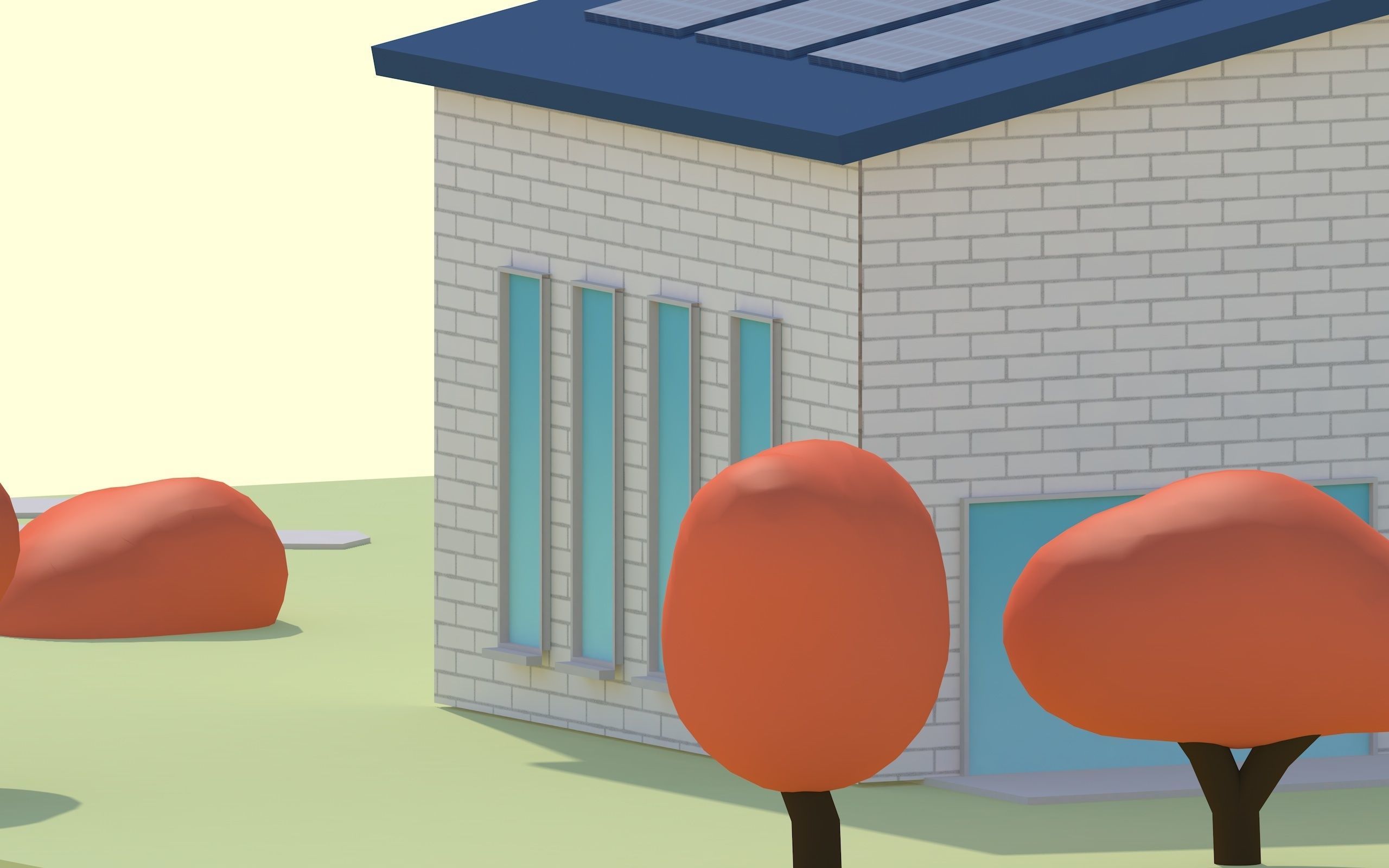 Simple House Scenery Free low-poly 3D model_6