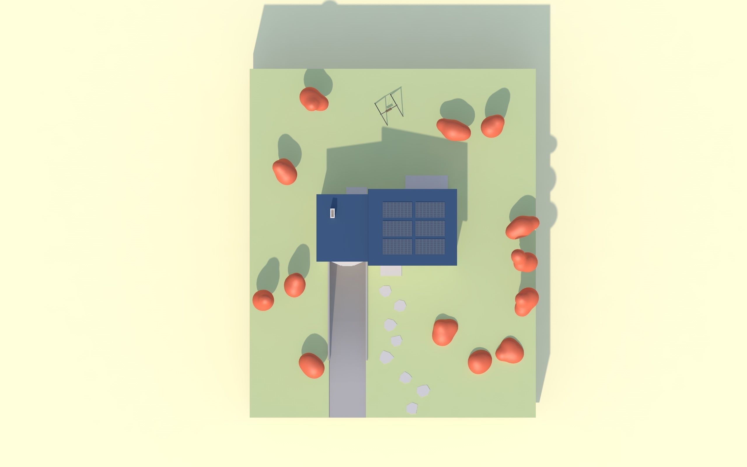 Simple House Scenery Free low-poly 3D model_4